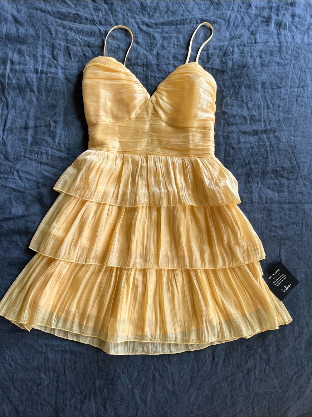 Lulu's Tiered Metallic Champagne Maxi Skirt